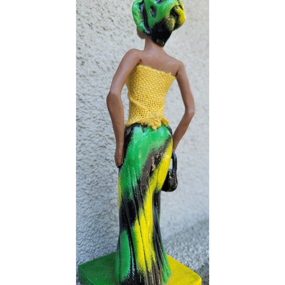 Vtg 10" Jamaican Woman Statue Figurine - Picture 7 of 9